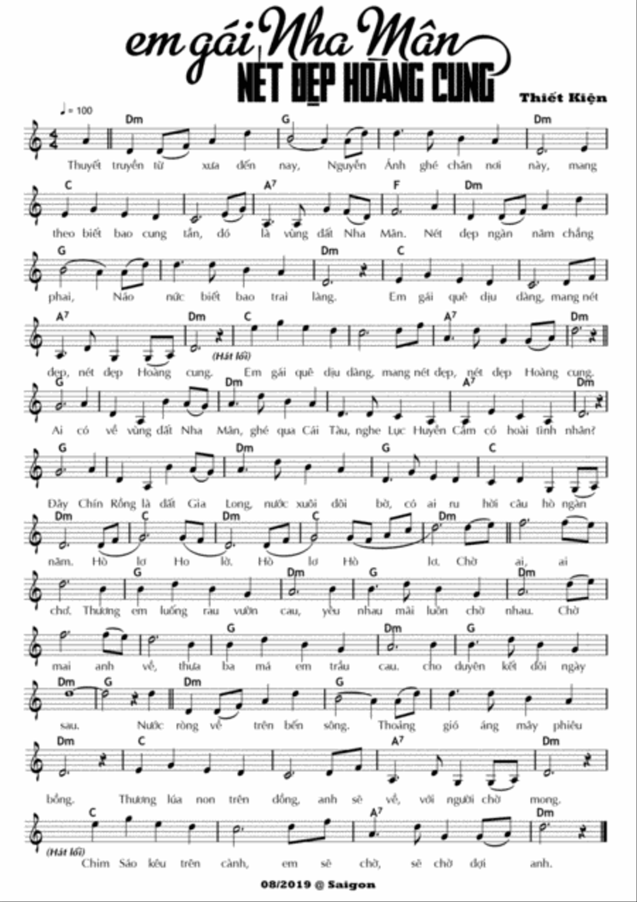 EM GÁI NHA MÂN NÉT ĐẸP HOÀNG CUNG Small Ensemble scores gallery preview page 1
