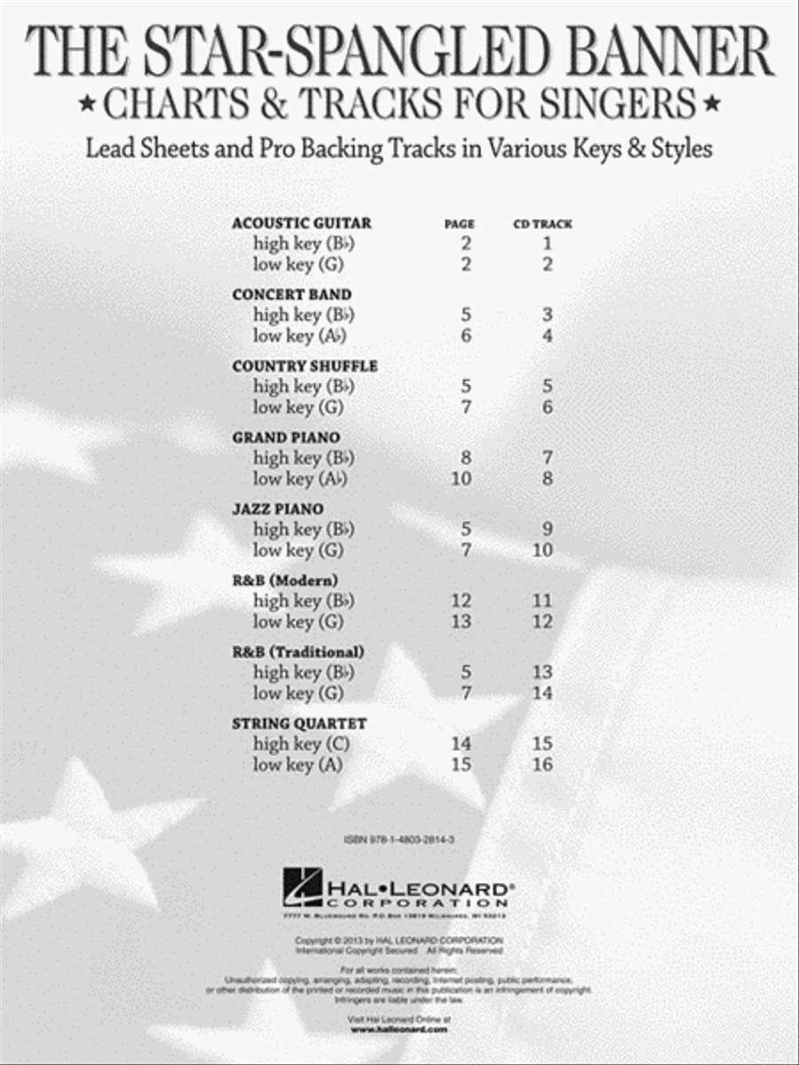 The Star-Spangled Banner - Charts & Tracks for Singers Voice scores gallery preview page 3