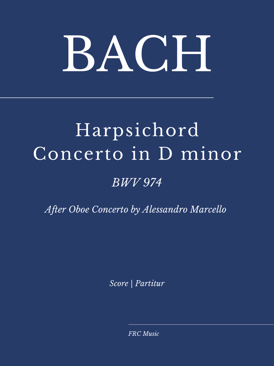 J.S. Bach: Harpsichord Concerto in D Minor, BWV 974 (after Alessandro Marcello) - COMPLETE Harpsichord scores gallery preview page 1