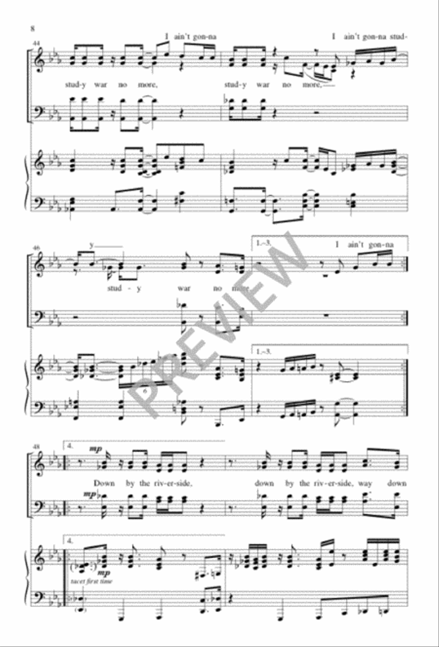 Study War No More 4-Part scores gallery preview page 8