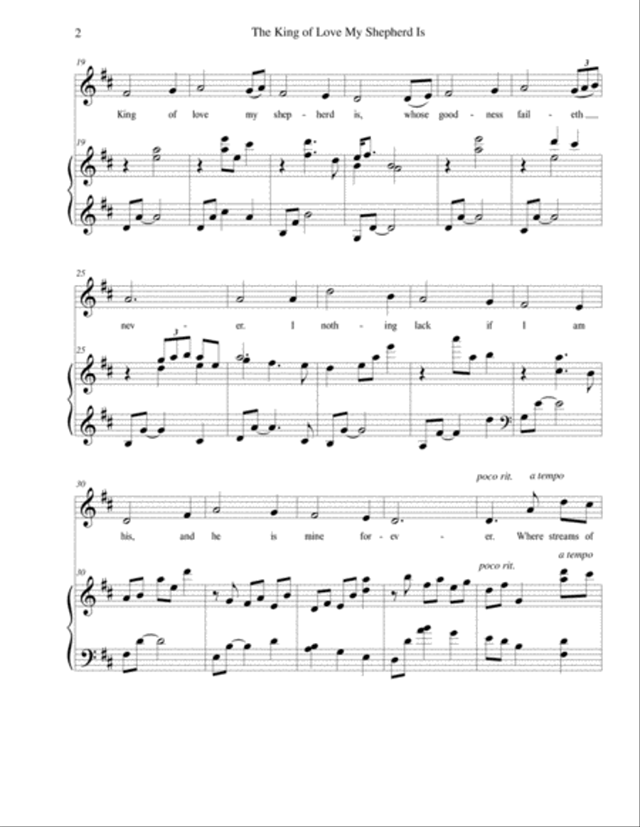The King of Love My Shepherd Is (ST. COLUMBA), High Voice, arr. Brenda Portman High Voice scores gallery preview page 2