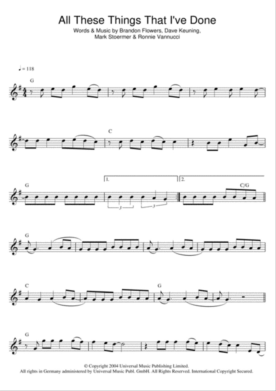All These Things That I've Done Flute Solo scores gallery preview page 1