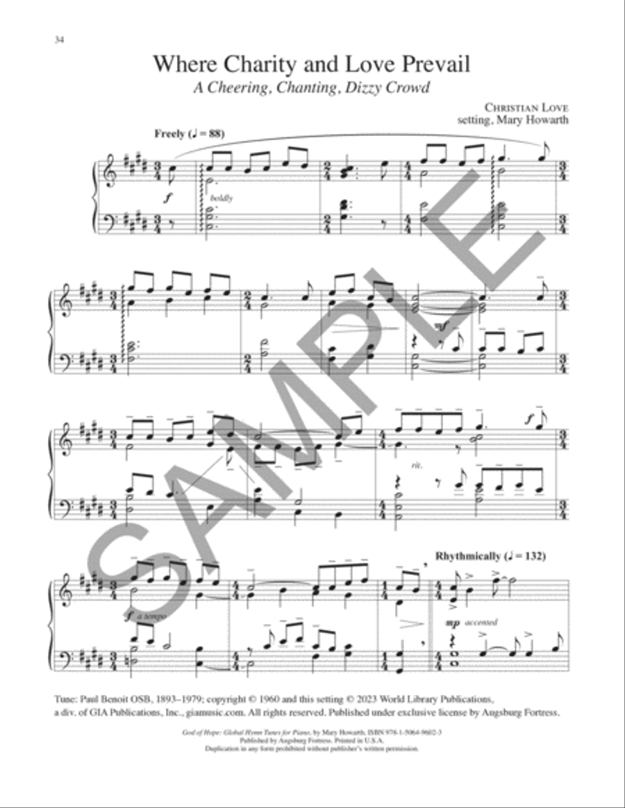 God of Hope: Global Hymn Tunes for Piano Piano Solo scores gallery preview page 12