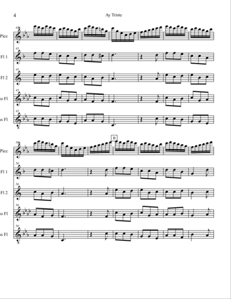 Ay Triste Woodwind Ensemble scores gallery preview page 4