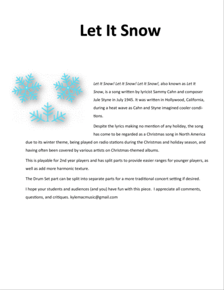 Let It Snow! Let It Snow! Let It Snow! Concert Band scores gallery preview page 2