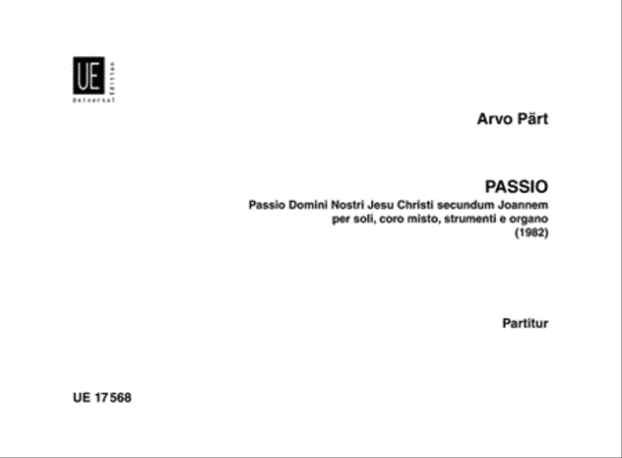 Part St.John Passion Study/Full Score 4-Part scores gallery preview page 1
