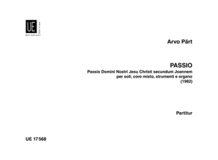 Book cover for Part St.John Passion Study/Full Score