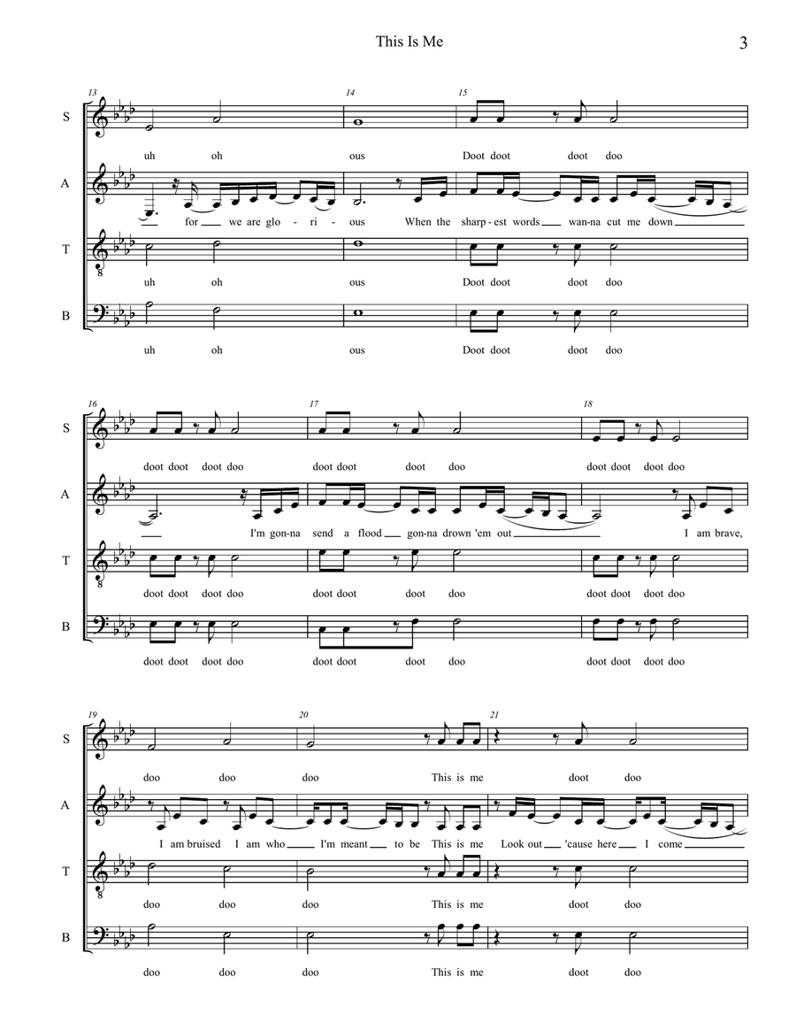This Is Me This Is Me 4-Part scores gallery preview page 3