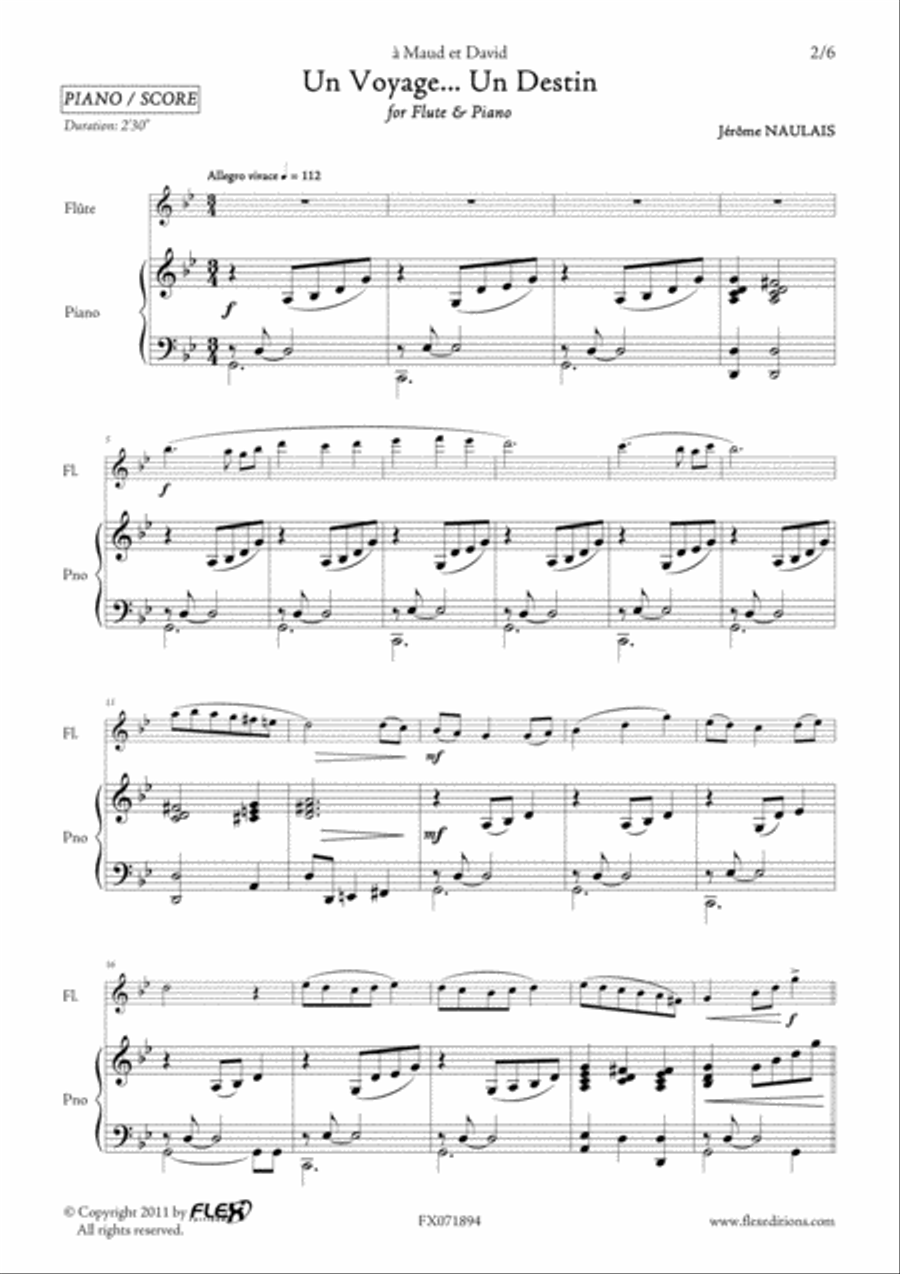 Un Voyage... Un Destin Flute Solo scores gallery preview page 2