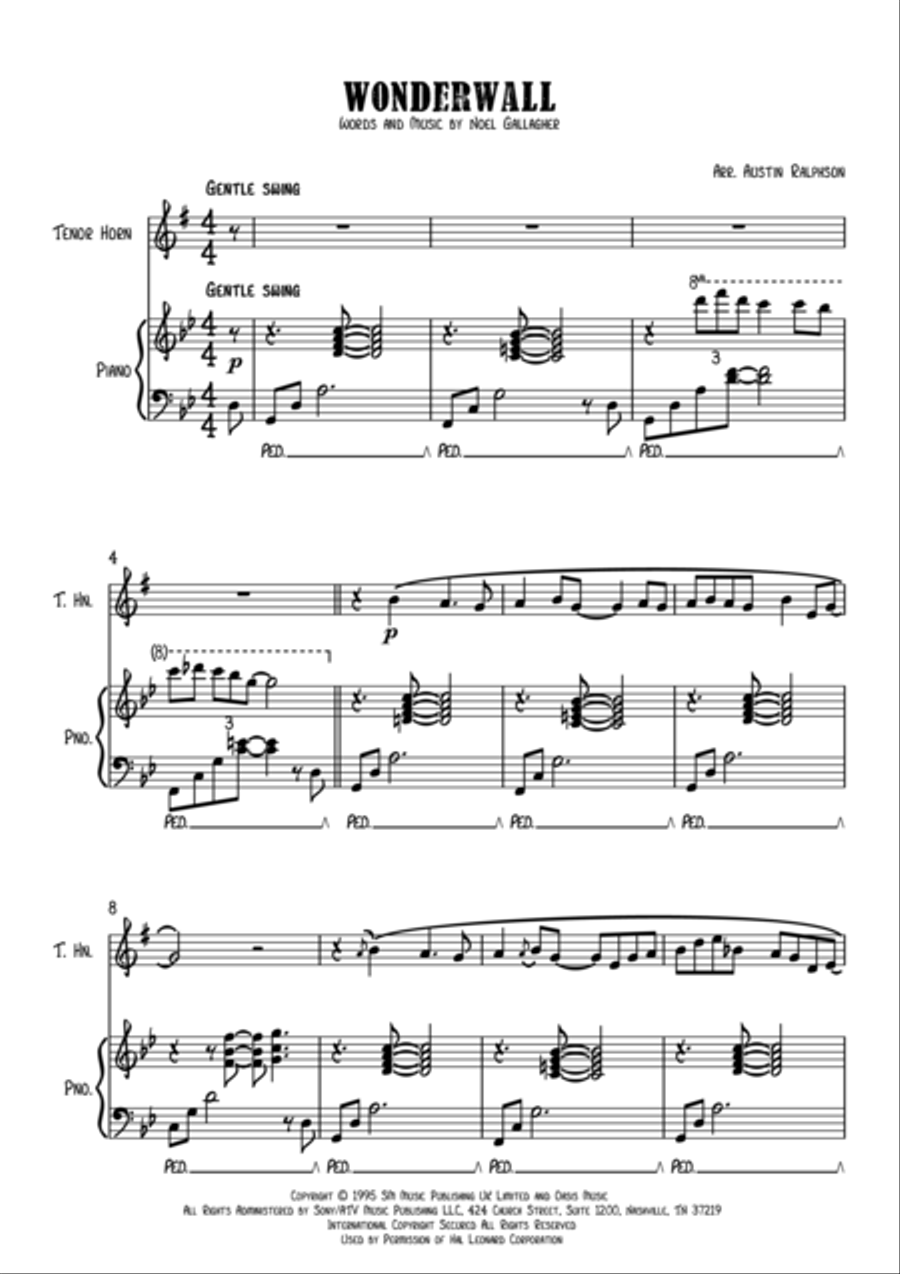 Wonderwall Horn scores gallery preview page 2