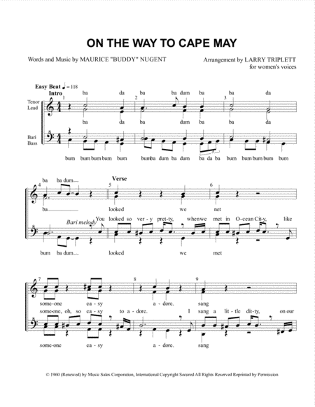 On The Way To Cape May Choir - Digital Sheet Music