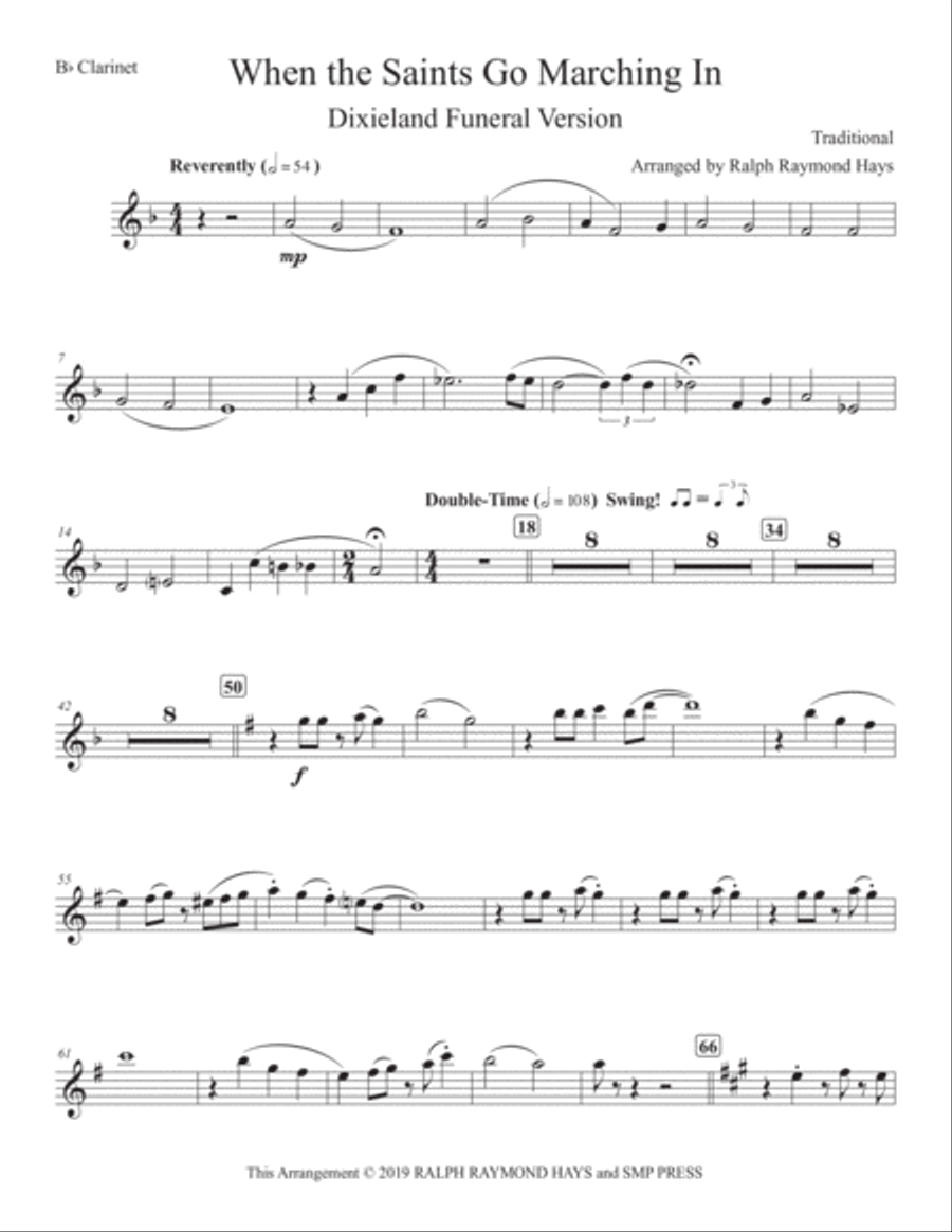 When the Saints Go Marching In (for Dixieland Quintet) Small Ensemble scores gallery preview page 6