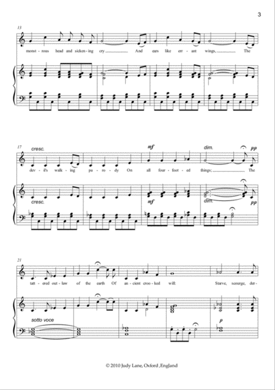 Animal Tales - Four famous animal poems set to music for children's voices and piano Children's Choir scores gallery preview page 4