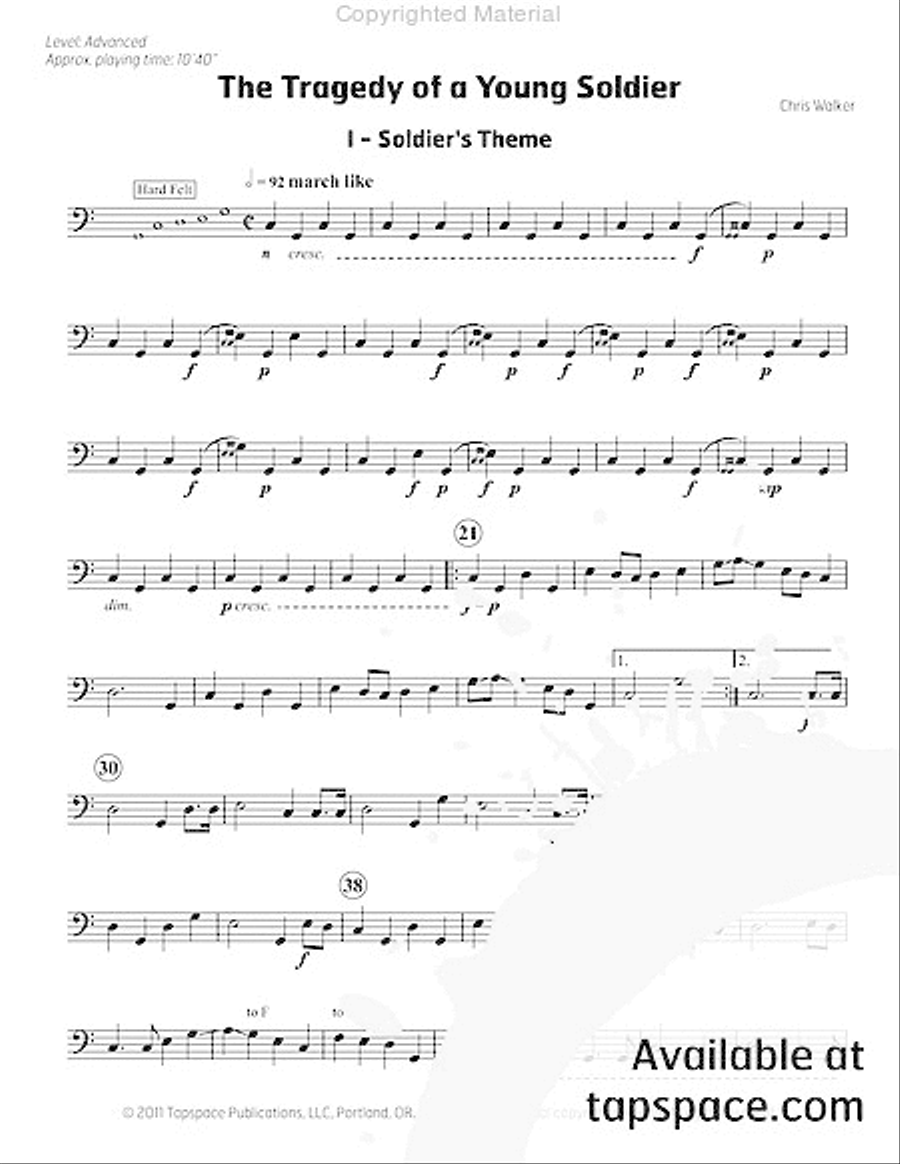 Tragedy of a Young Soldier, The Percussion scores gallery preview page 5
