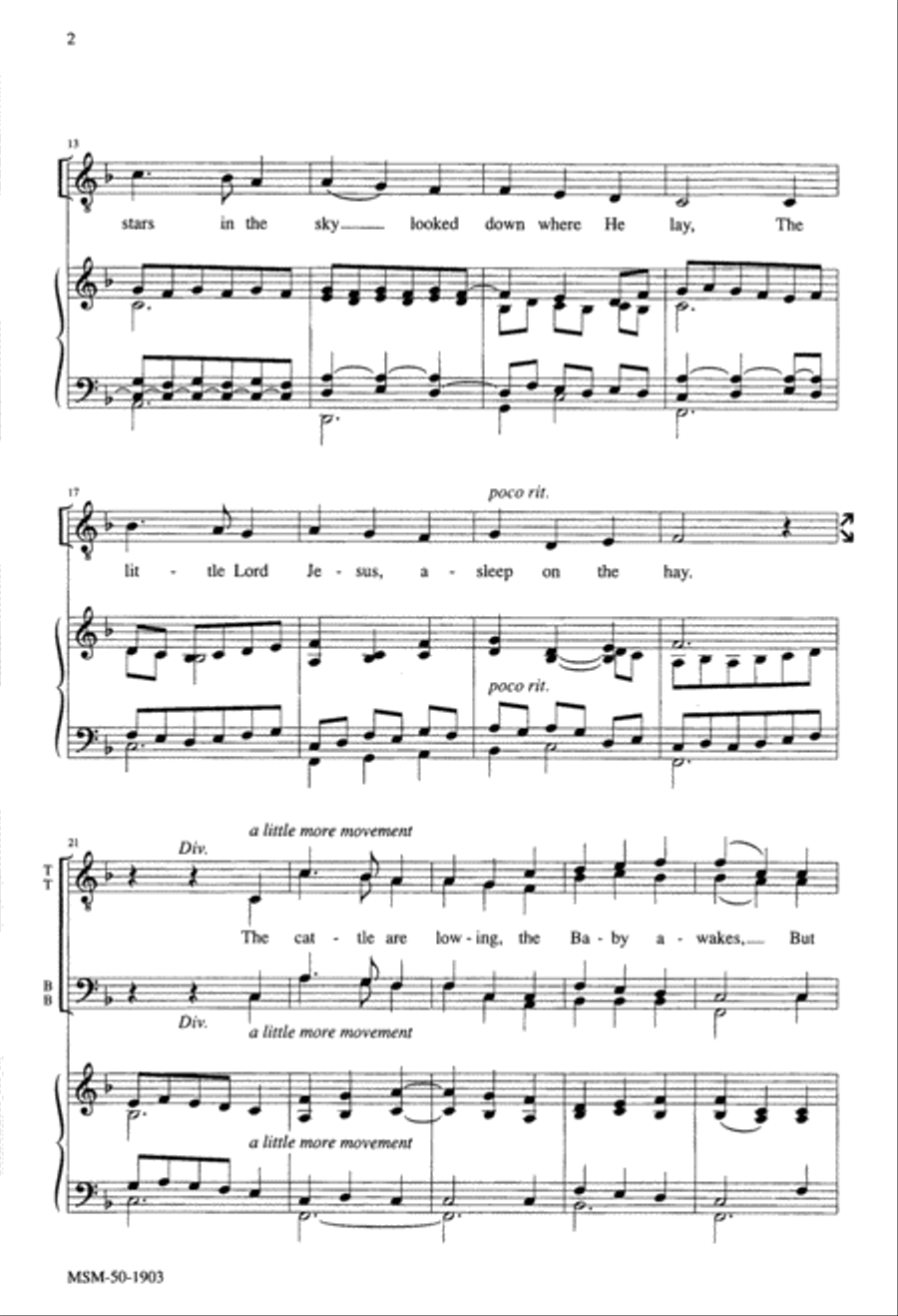 Away in a Manger TTBB scores gallery preview page 3