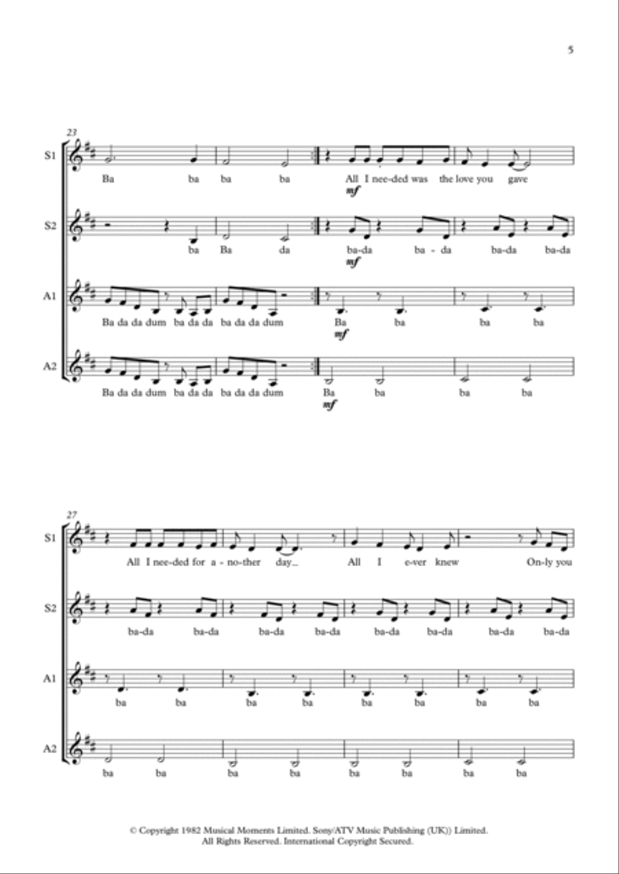 Only You SSA scores gallery preview page 5