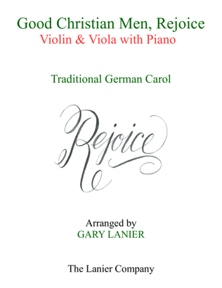 GOOD CHRISTIAN MEN, REJOICE (Violin, Viola with Piano & Score/Parts)