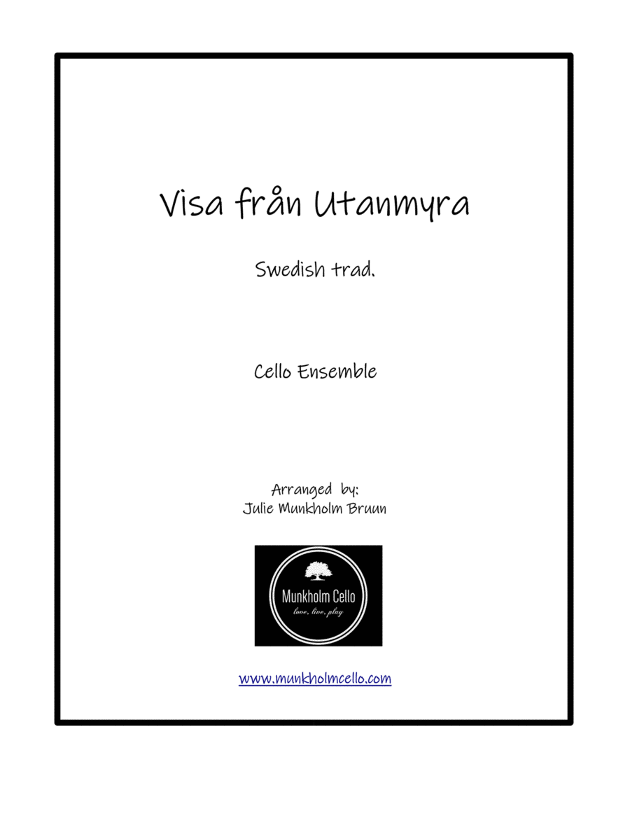 Visa från Utanmyra, Cello ensemble String Quartet scores gallery preview page 1