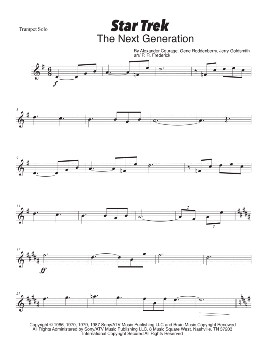 Star Trek - The Next Generation(r) B-Flat Trumpet scores gallery preview page 1