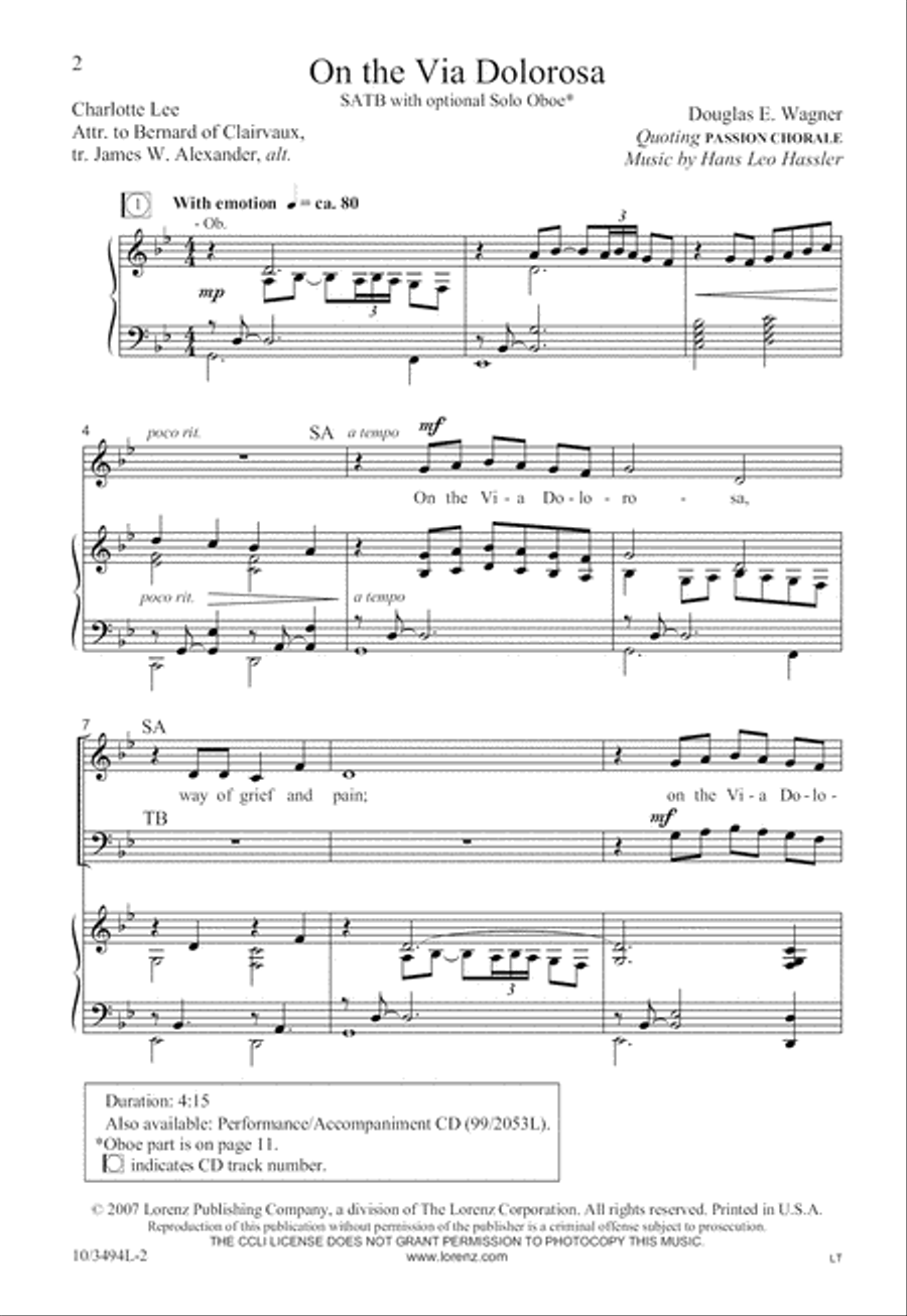 On the Via Dolorosa 4-Part scores gallery preview page 3