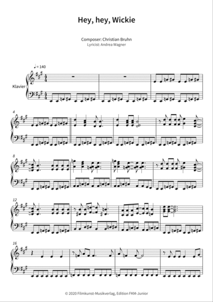 Hey, hey, Wickie Piano scores gallery preview page 3