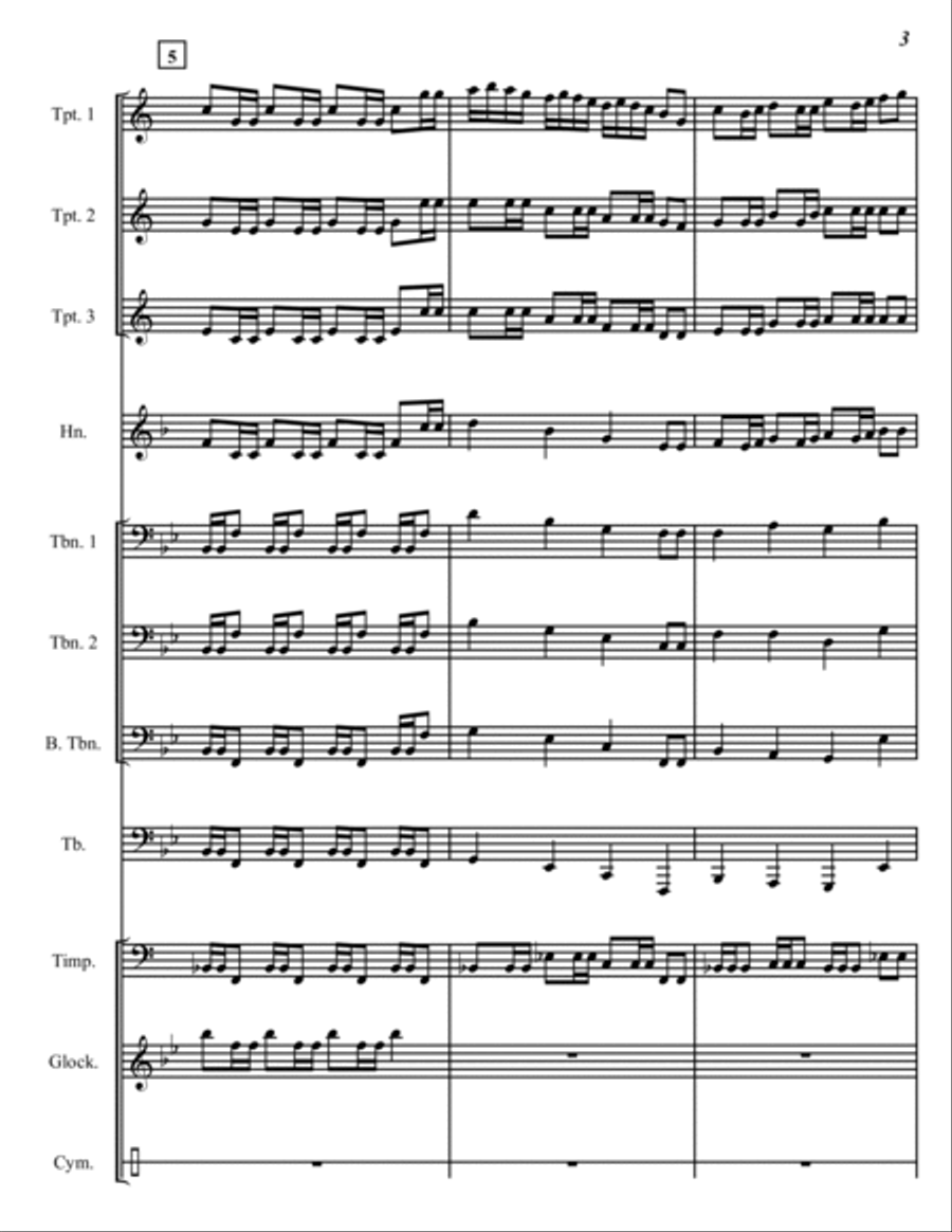 Fanfare for Brass and Percussion Horn scores gallery preview page 4