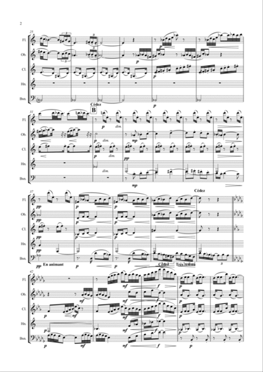 Debussy: Four Piano Preludes from Bk.1 - wind quintet Woodwind Quintet scores gallery preview page 2