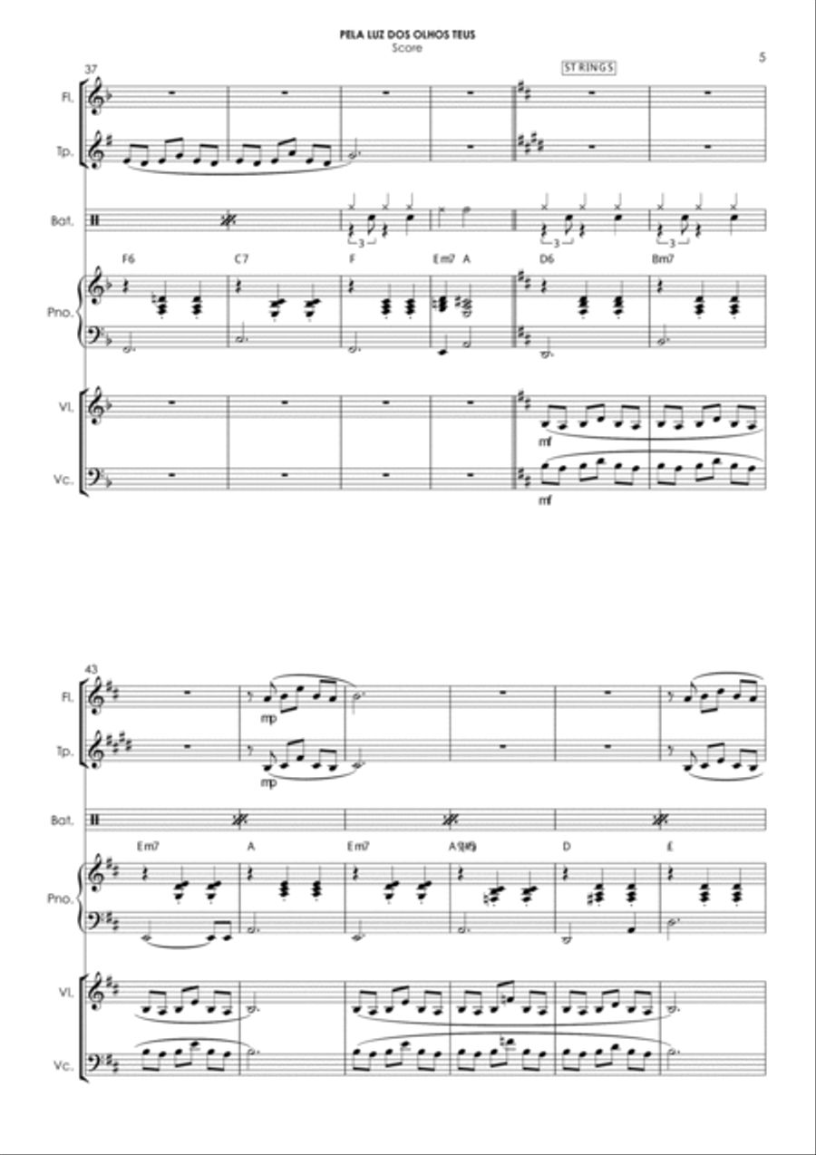 Pela Luz Dos Olhos Teus Small Ensemble scores gallery preview page 5