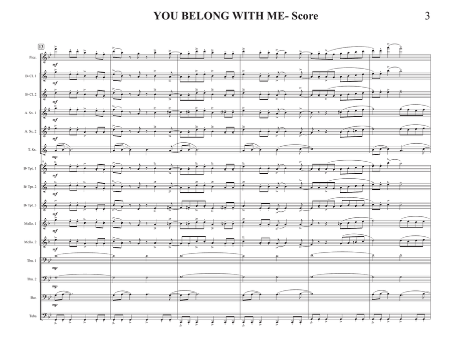 You Belong With Me Marching Band scores gallery preview page 3
