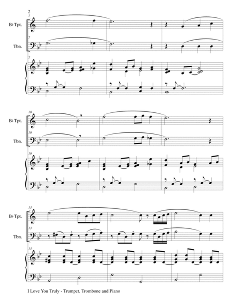 I LOVE YOU TRULY (Trio – Bb Trumpet, Trombone, and Piano with Score and Parts) image number null