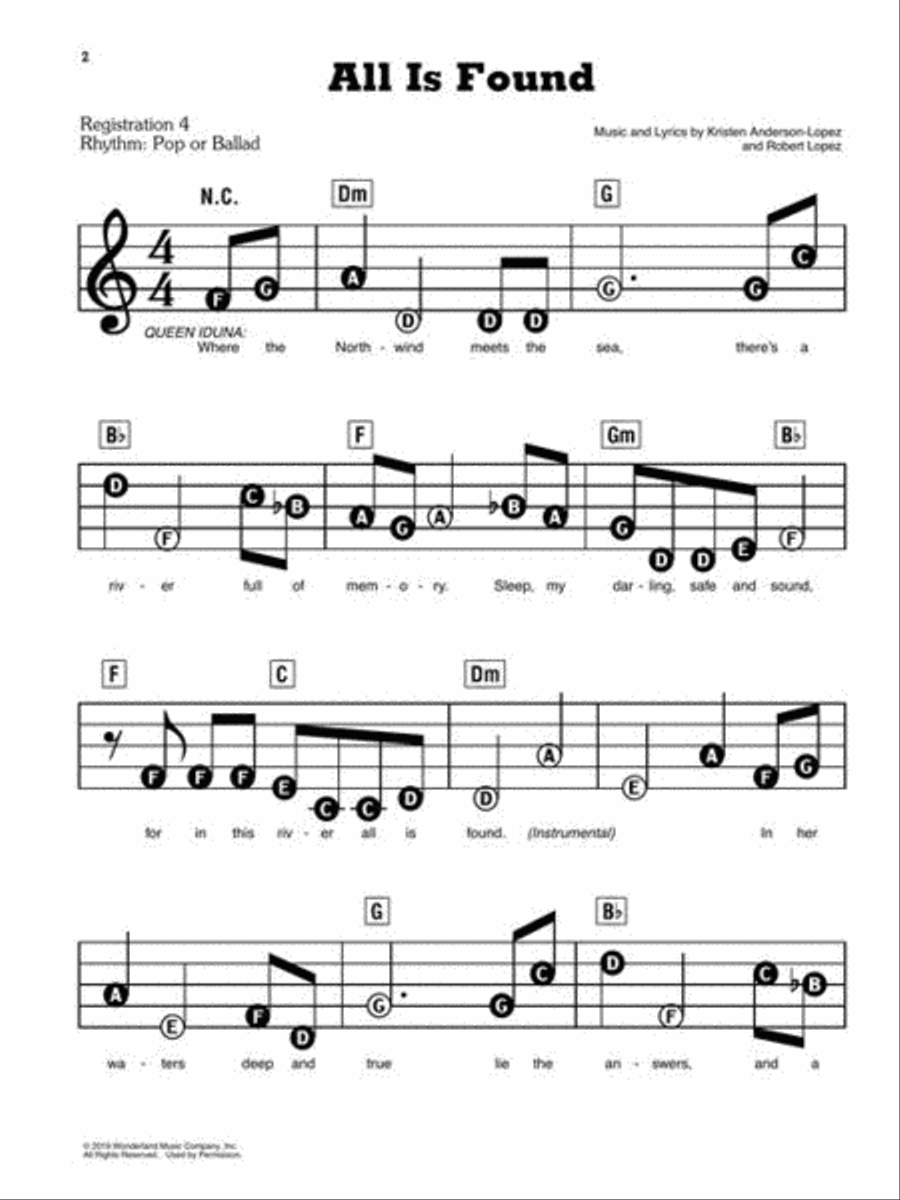 Frozen 2 Frozen 2 Electronic Keyboard scores gallery preview page 5