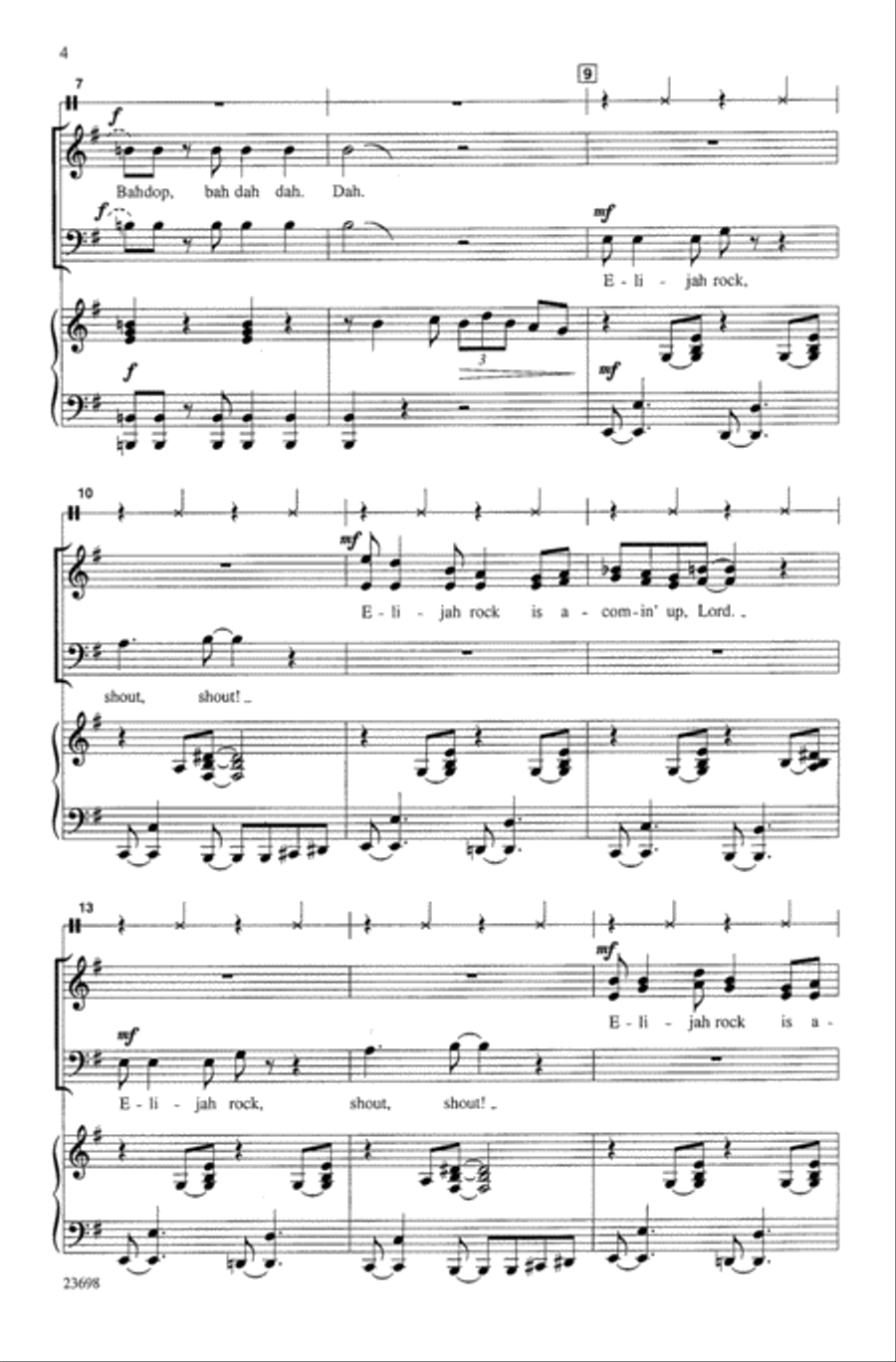 Elijah Rock Elijah Rock 3-Part scores gallery preview page 3