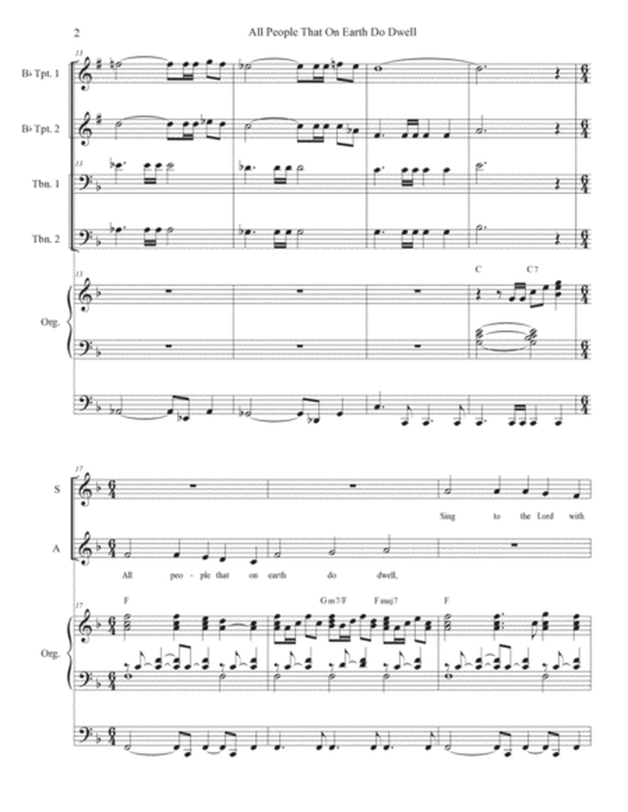 All People That On Earth Do Dwell (2-part choir - (SA) (Full Score Alternate) - Score Only image number null