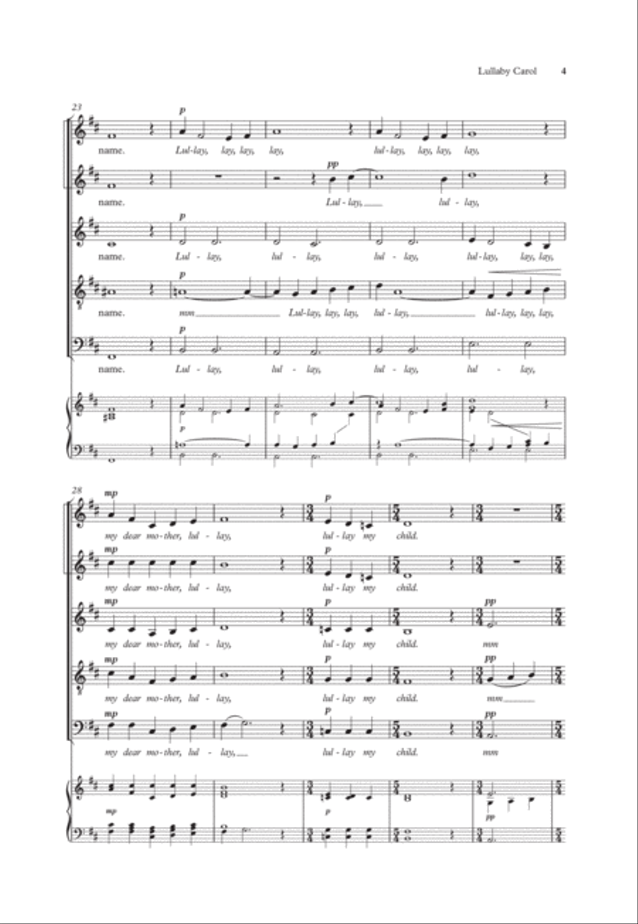 Lullaby Carol Lullaby Carol SSATB scores gallery preview page 4
