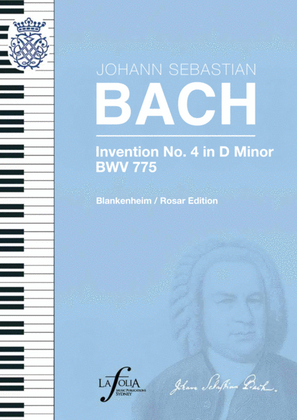 Book cover for Invention 4 in D minor BWV 775 Blankenheim / Rosar Edition