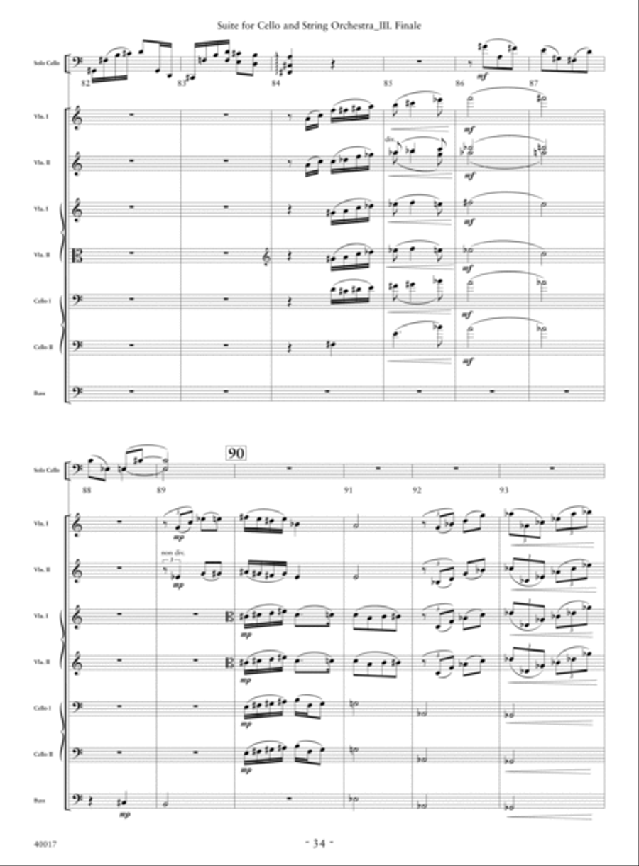Suite for Cello and String Orchestra String Orchestra scores gallery preview page 20