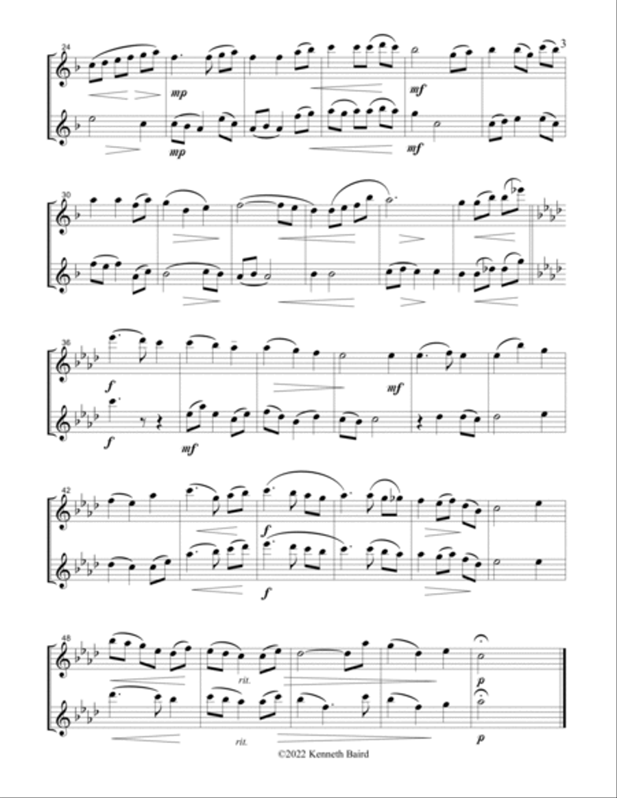 Christmas Duets for Intermediate Flute Players ...and Beyond Flute Duet scores gallery preview page 3
