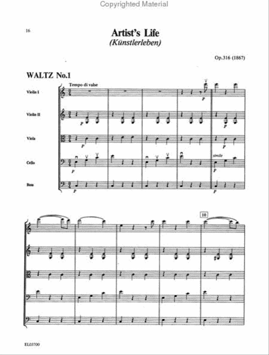 The Best of Johann Strauss, Jr. Waltzes (For String Quartet or String Orchestra) String Quartet scores gallery preview page 4
