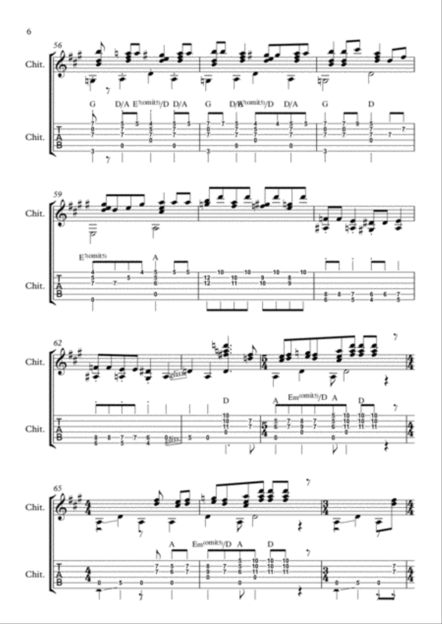 Bohemian Rhapsody Guitar Tablature scores gallery preview page 6