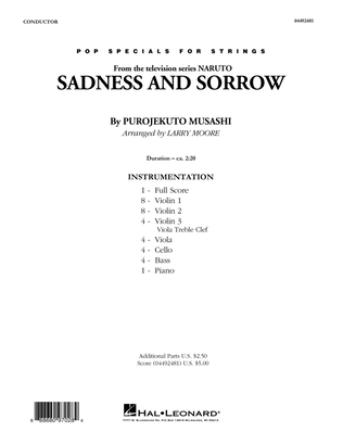 Book cover for Sadness And Sorrow (from Naruto) (arr. Larry Moore) - Conductor Score (Full Score)