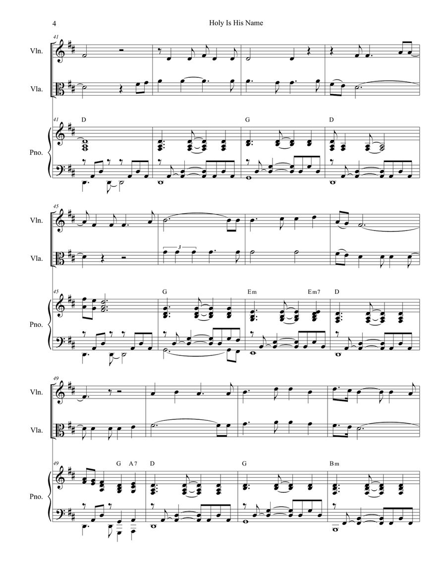 Holy Is His Name String Duet scores gallery preview page 4