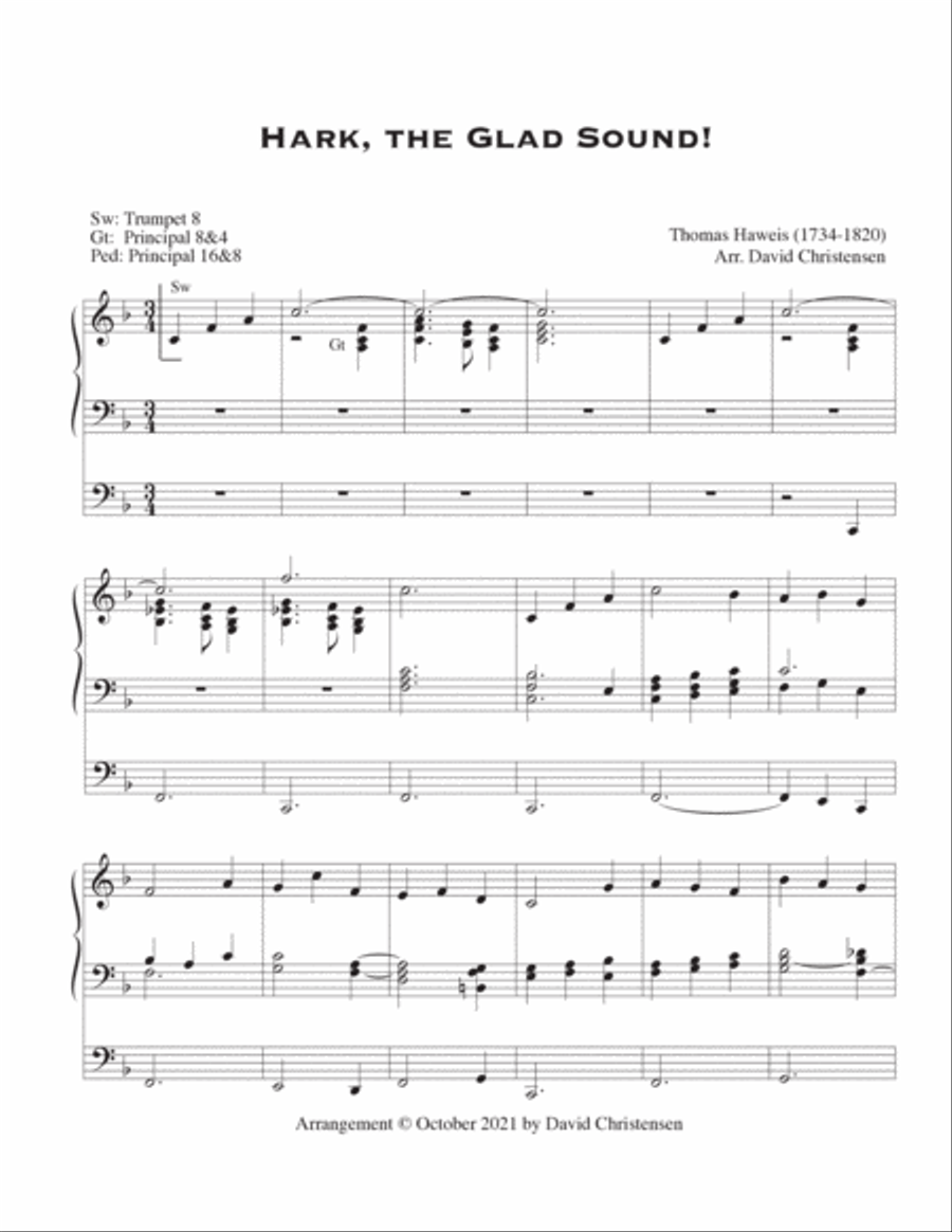 Hark, the Glad Sound! Organ Solo scores gallery preview page 2