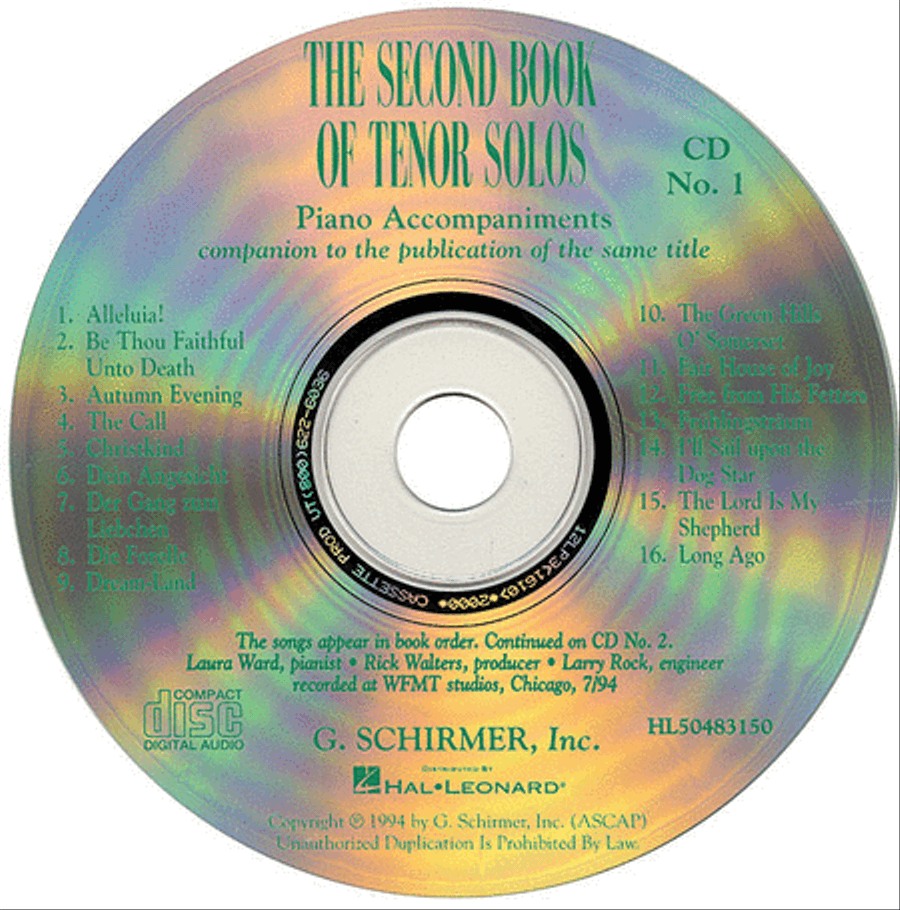 The Second Book of Tenor Solos Tenor Voice scores gallery preview page 1