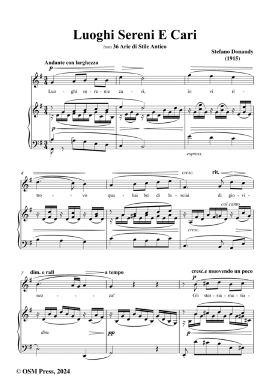 Donaudy-Luoghi Sereni E Cari,in G Major Voice scores gallery preview page 2
