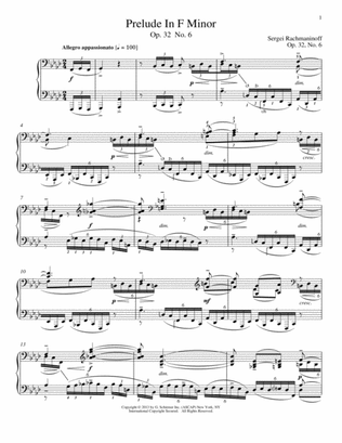 Prelude In F Minor, Op. 32, No. 6