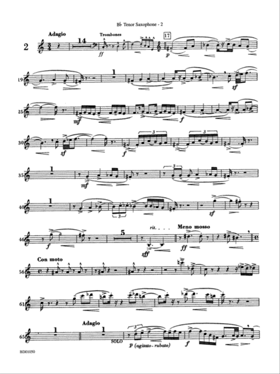 Trittico: B-flat Tenor Saxophone Concert Band scores gallery preview page 2