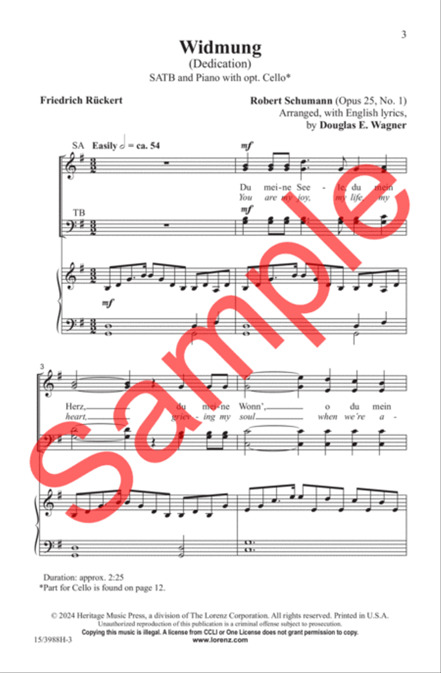 Widmung (Dedication) 4-Part scores gallery preview page 4