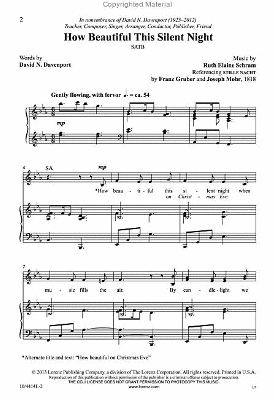 How Beautiful This Silent Night 4-Part scores gallery preview page 2