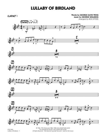 Lullaby Of Birdland - Bb Clarinet 1