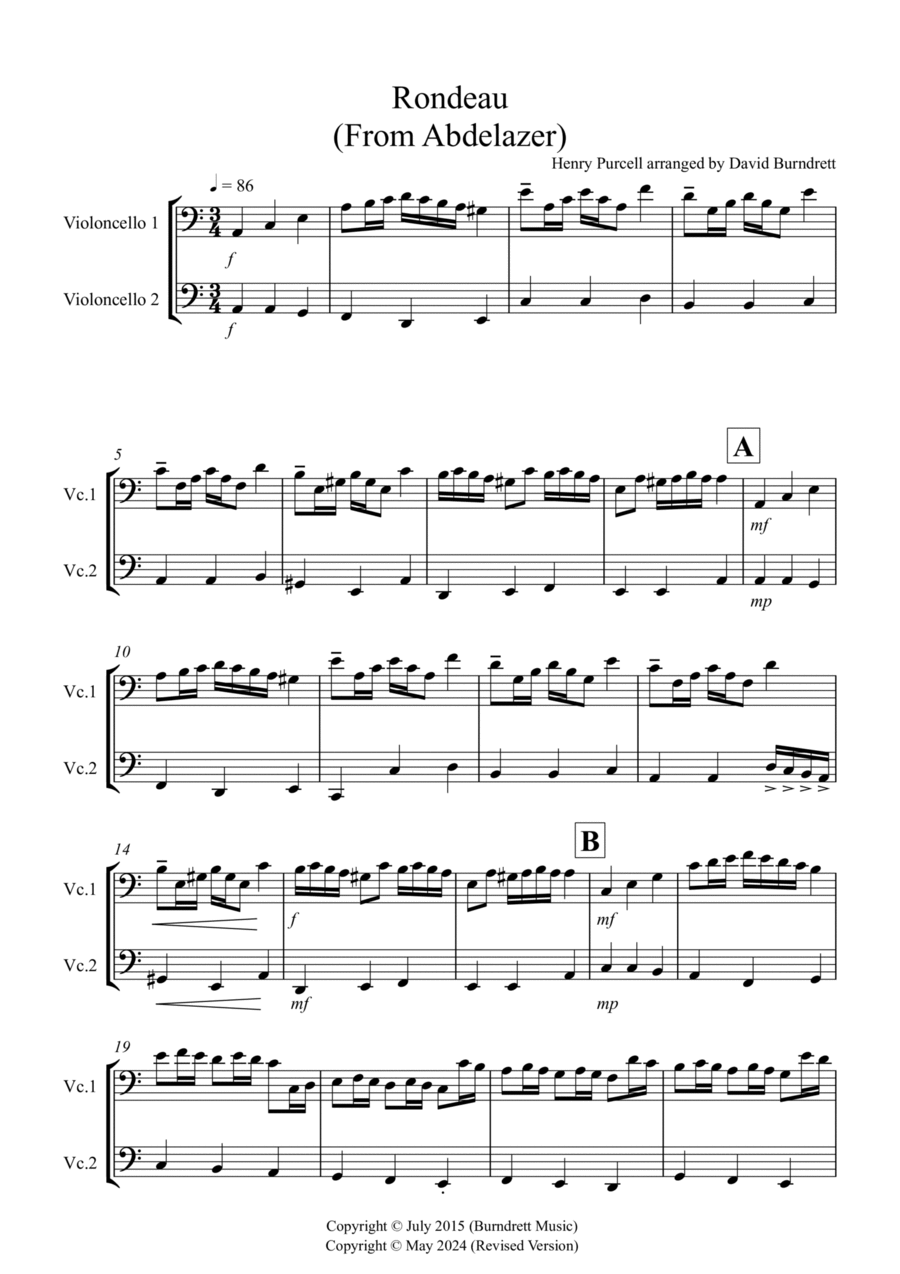 Rondeau (from Abdelazer) for Cello Duet String Duet scores gallery preview page 1